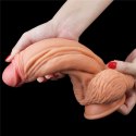 DILDO 10'' DUAL LAYERED PLATINUM SILICONE COCK - FLESH